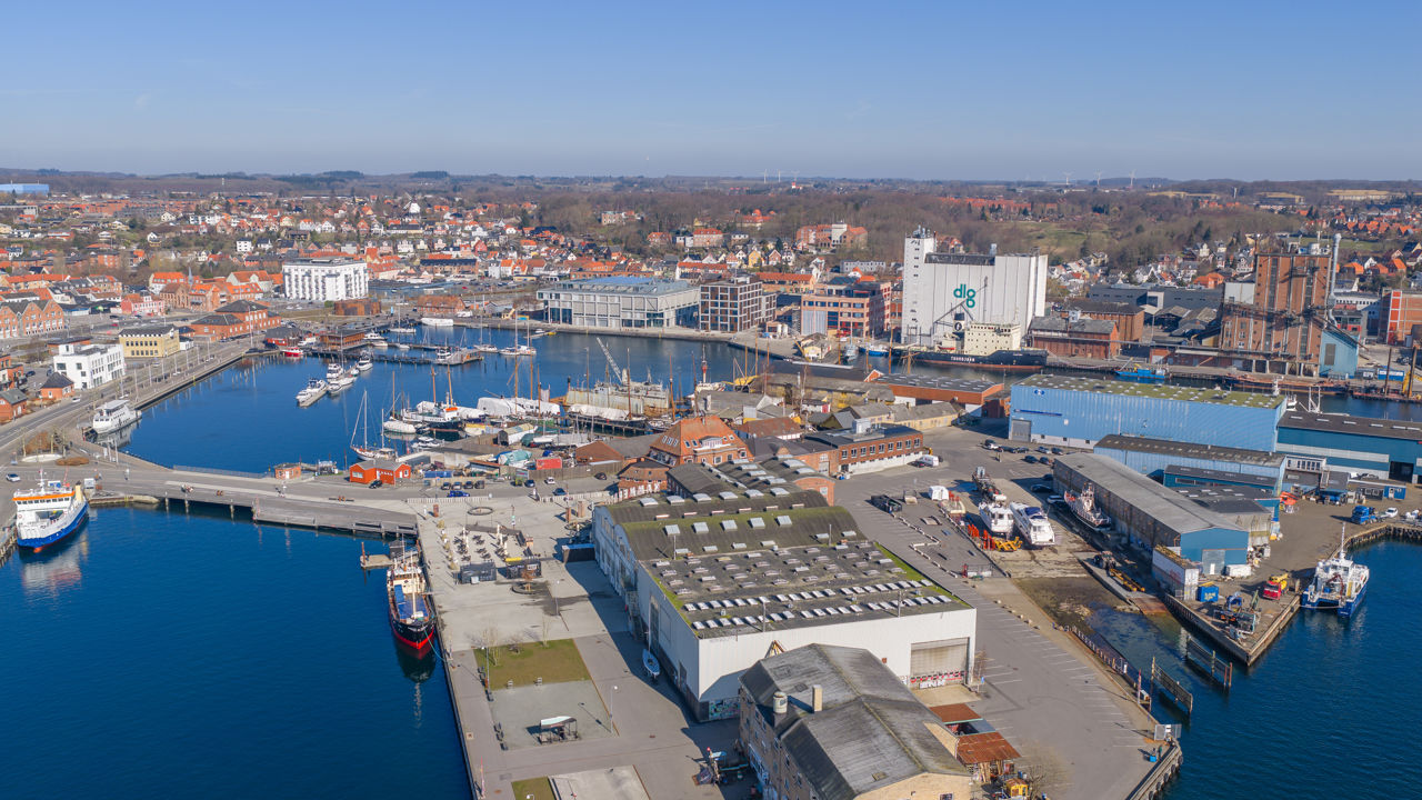 Luftfoto af Svendborg Havn