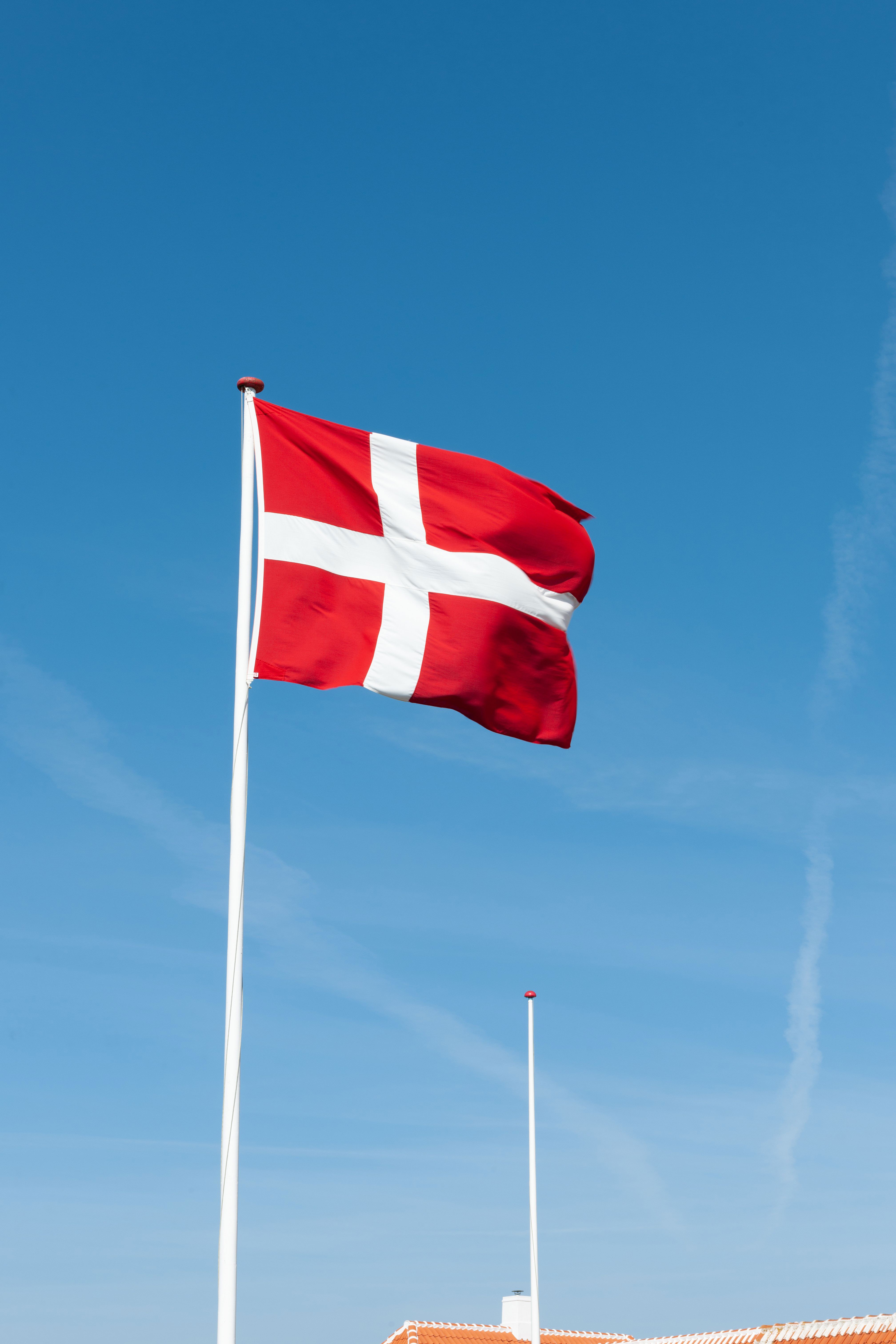 Dannebrog flag på flagstang